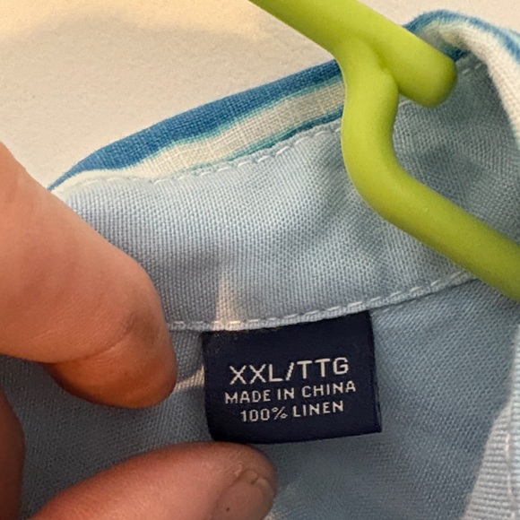 Tommy Bahama Blue and White Striped Shirt - Picture 3 of 3